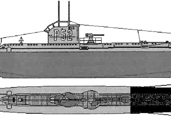 Подводная лодка ORP Dzik 1943 [Submarine] - чертежи, габариты, рисунки